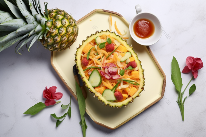 俯视大理石桌子菠萝蛋炒饭,高清,摄影图,摄影图片,图片大全,摄影图免费下载